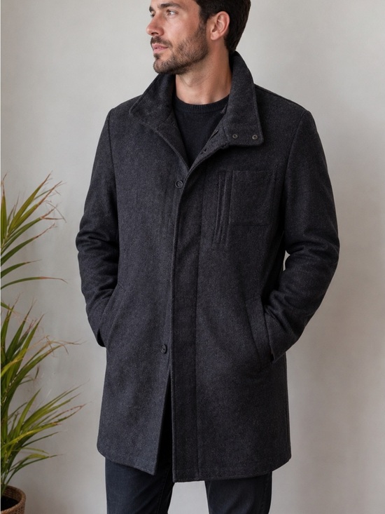Zara Other - Zara Men's Dark Charcoal Wool Pea Coat